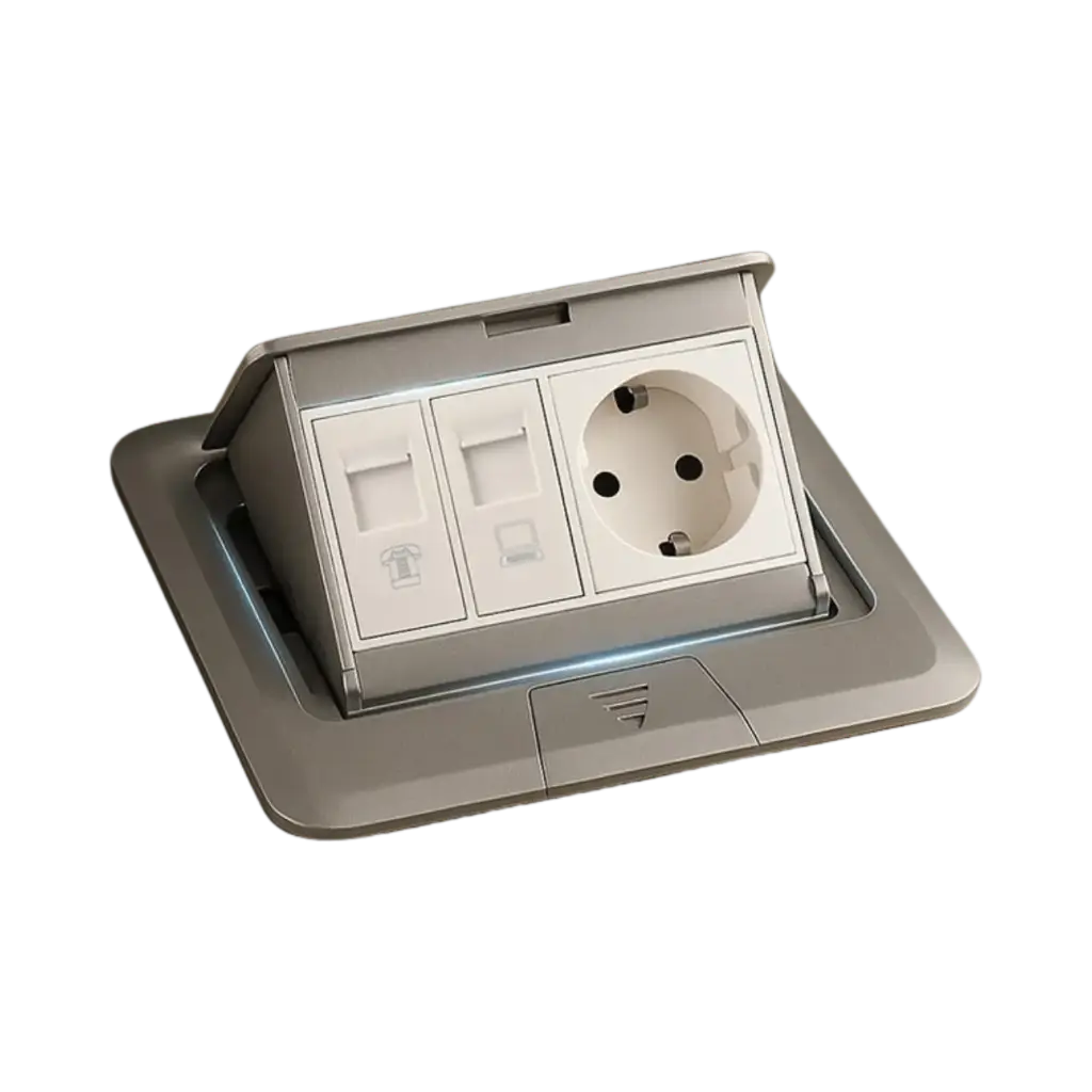 [35256] Venus Floor Box 4 Modules IPX4, Silver