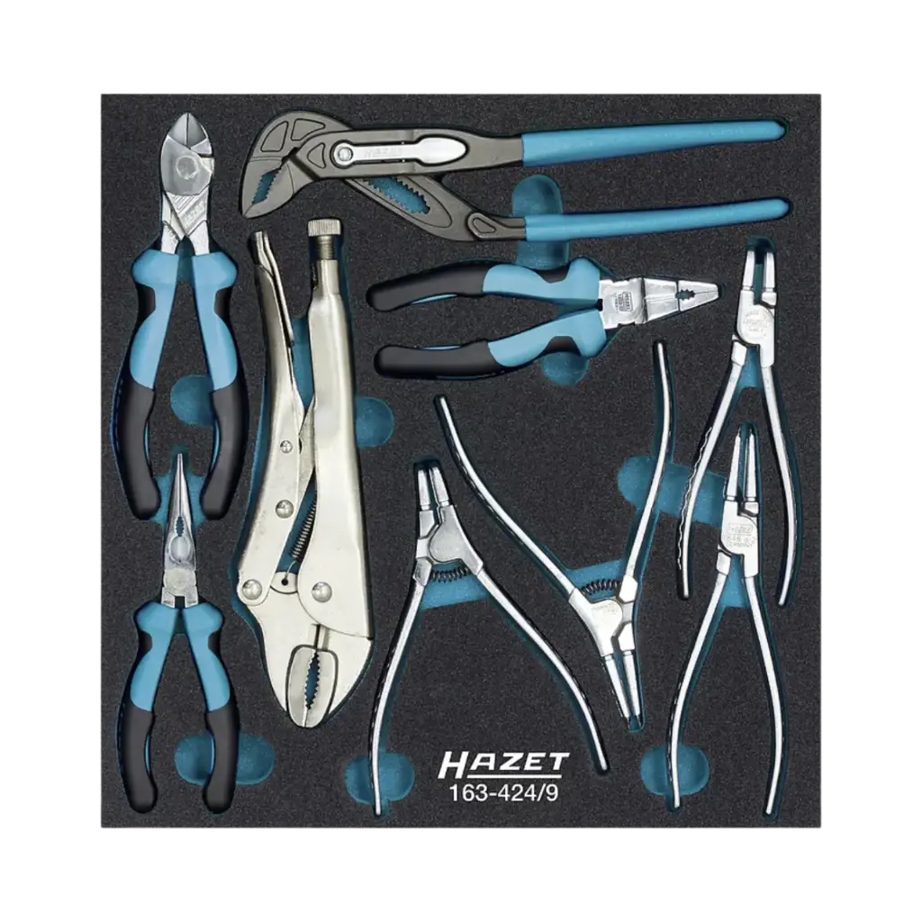 [163-424/9] Hazet Pliers Set 2/3, 9-Pieces