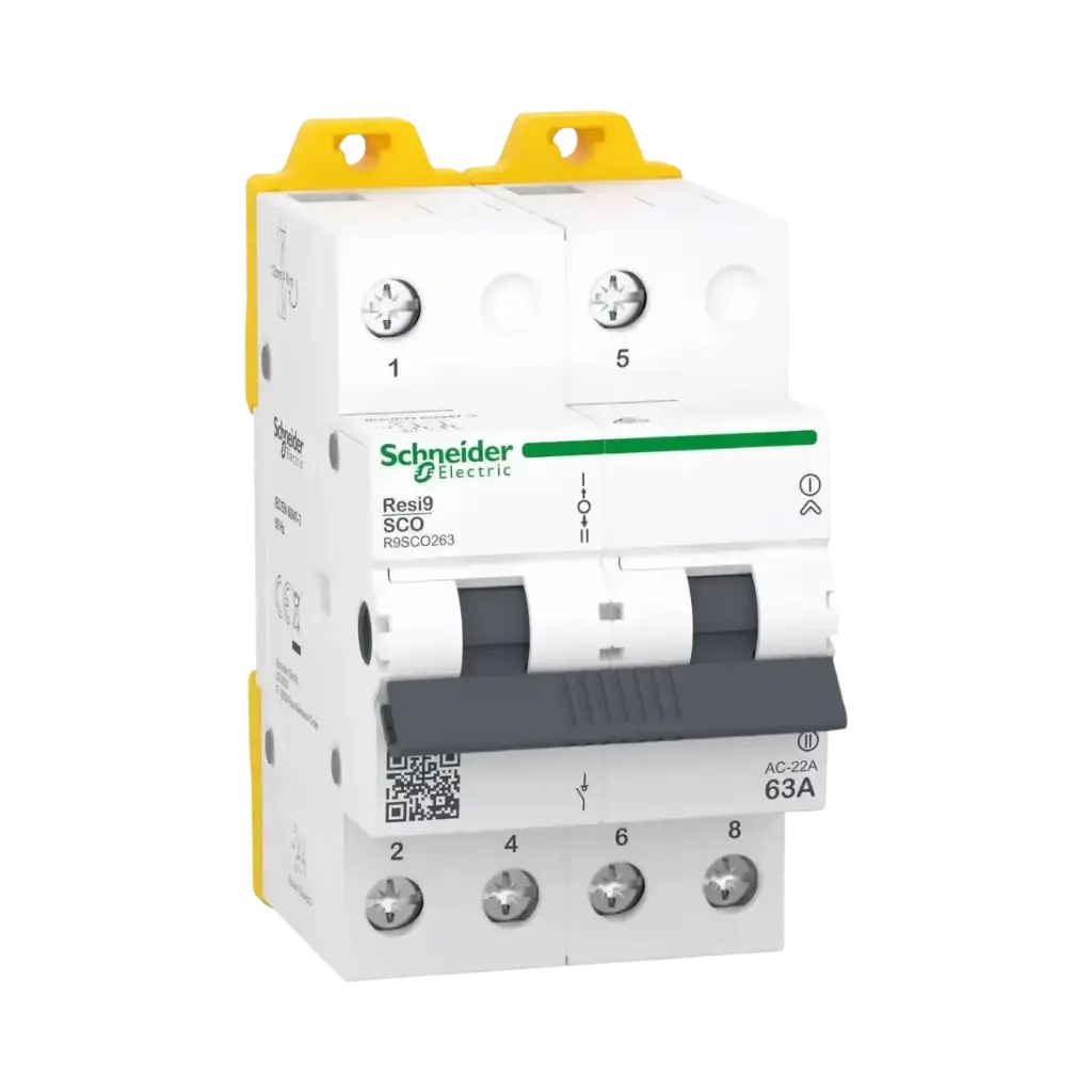 Schneider Electric Changeover Switch, Resi9, 2P, 63A, 230/240VAC