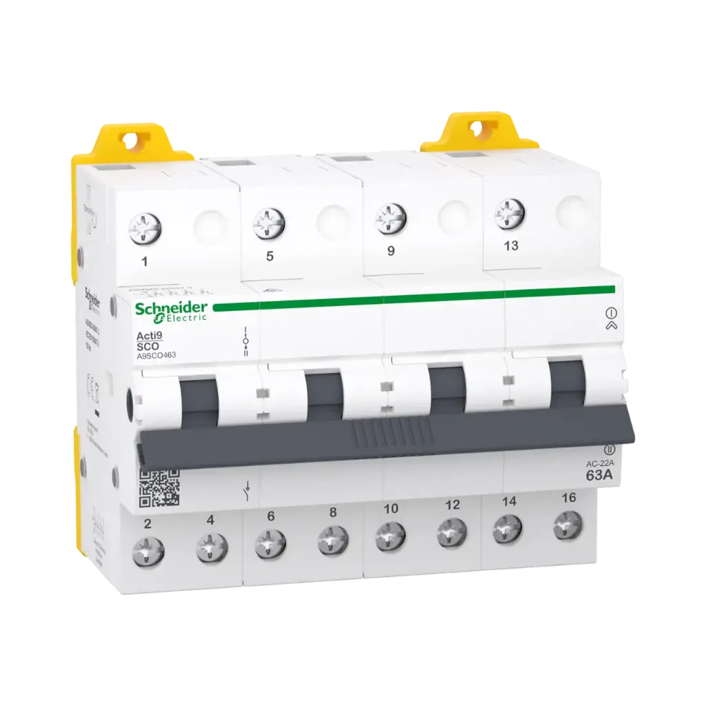Schneider Electric Changeover Switch, Resi9, 4P, 63A, 400/415VAC