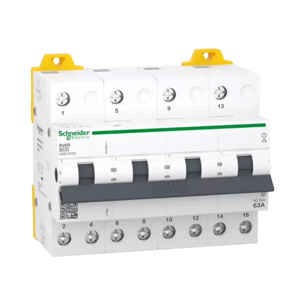 [R9SCO463] Schneider Electric Changeover Switch, Resi9, 4P, 63A, 400/415VAC