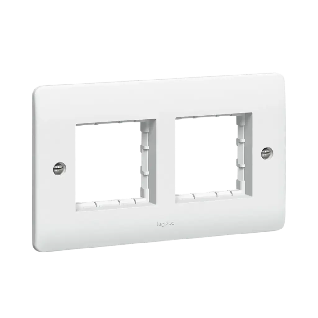 [730094] Legrand Carrier Plate Synergy 2 Gang 4 Modules Arteor White