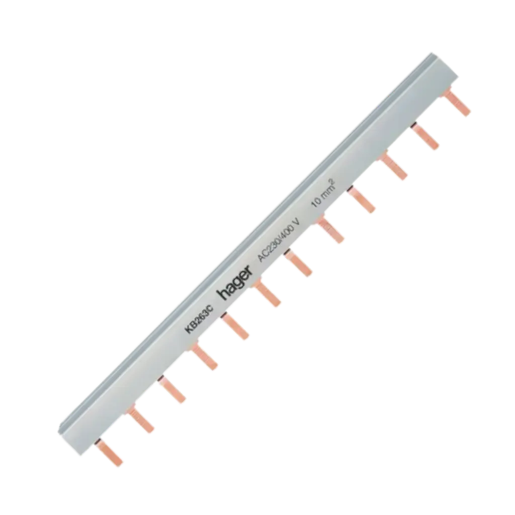 [KB263C] بارة توزيع نحاس معزولة ثنائية 63 امبير لتوصيل 12 قاطع ثنائى هاجر