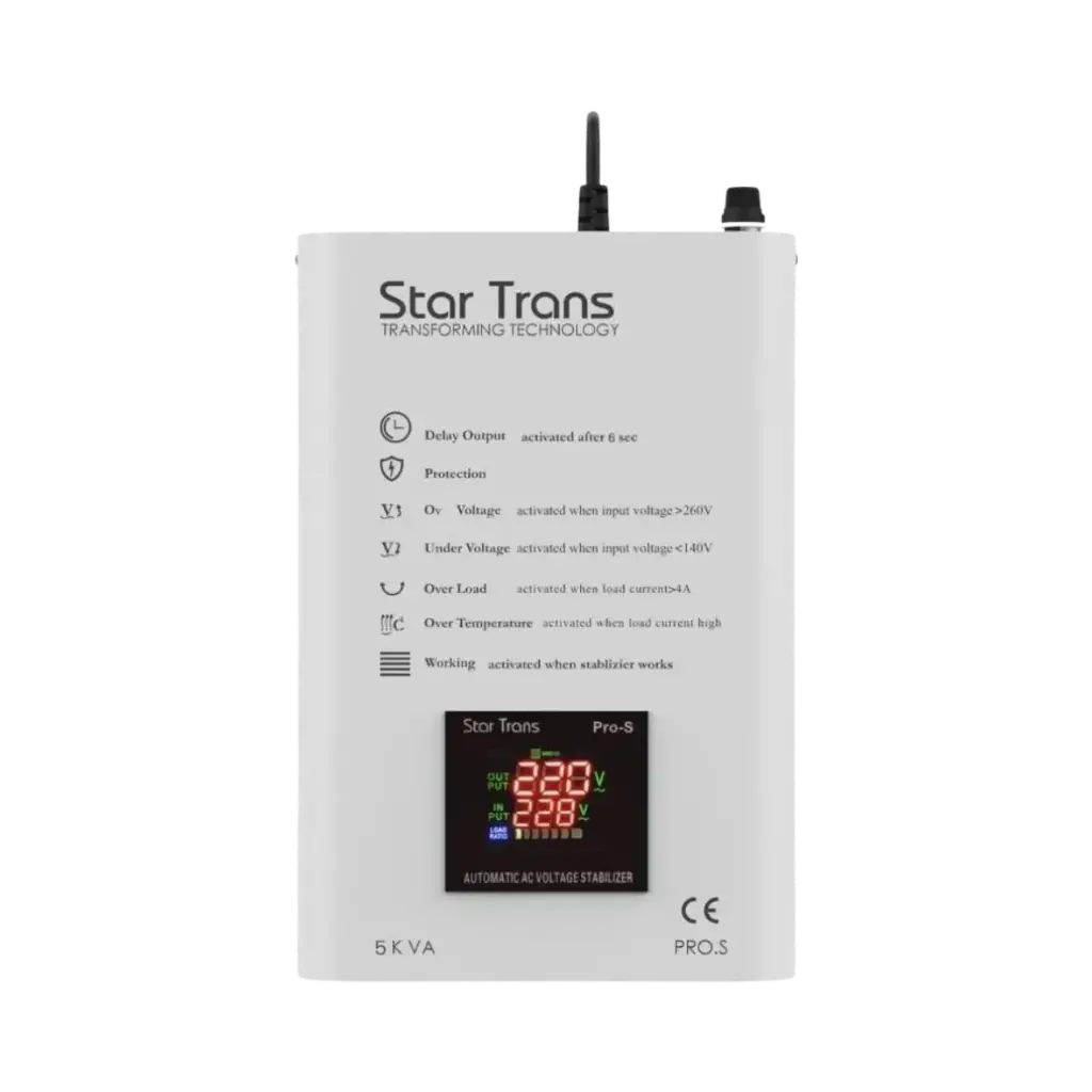 Star Trans 3kVA Single Phase Stabilizer Servo Pro-S Series