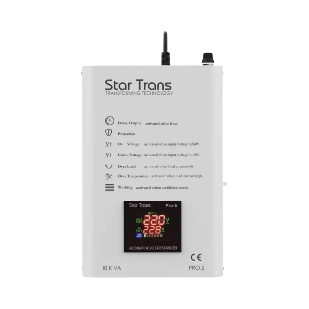 [Pro-S 1Ph-10 KVA] Star Trans 10kVA Single Phase Stabilizer Servo Pro-S Series