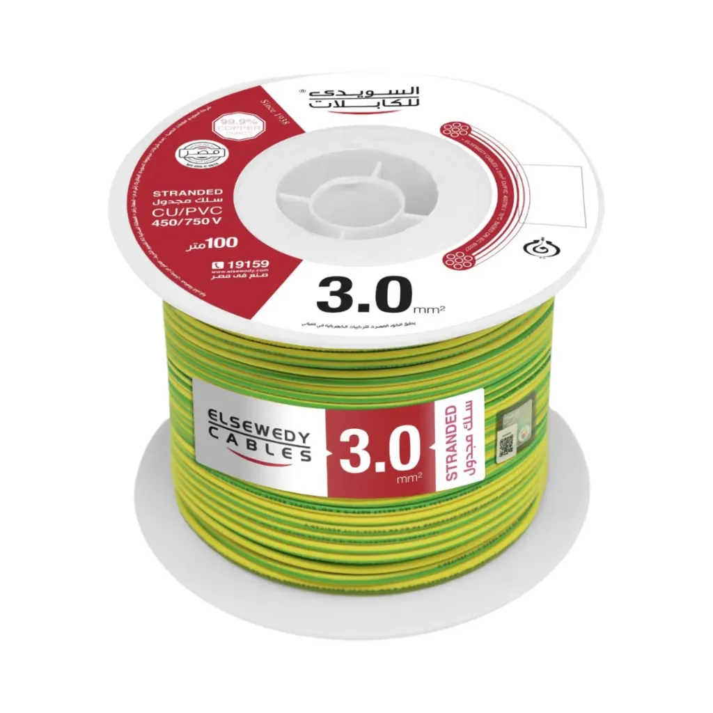 Elsewedy Single Core CU/PVC Stranded Copper Wire 3 mm (Black)