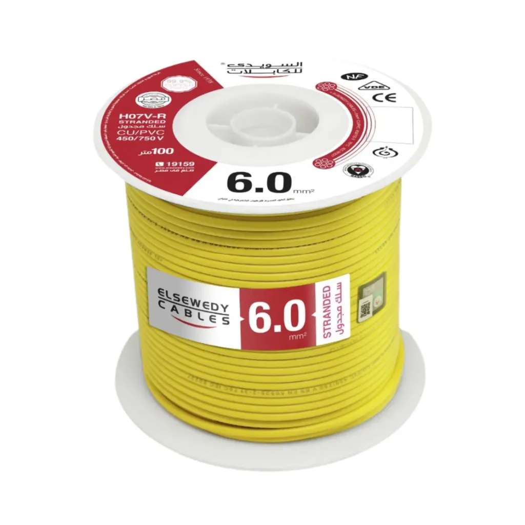 Elsewedy Single Core CU/PVC Stranded Copper Wire 6 mm (Black)