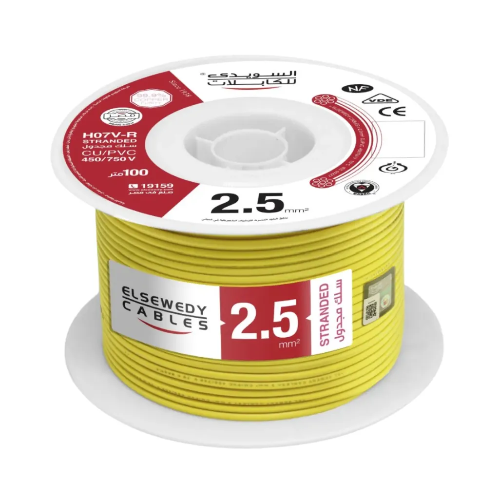 Elsewedy Single Core CU/PVC Stranded Copper Wire 2.5 mm (Black)