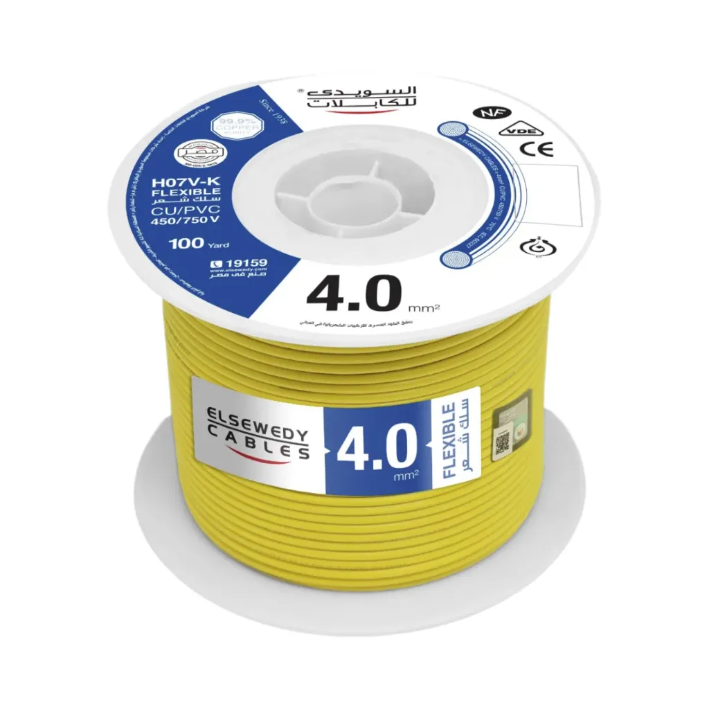 Elsewedy Single Core CU/PVC Flexible Copper Wire 4 mm (Black)
