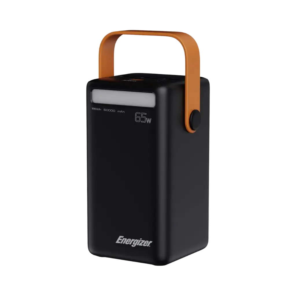 Energizer Super Power Bank 50000 mah 6 IN 1 LED Type C PD 65W, 3 USB A 22.5W, Dual Inputs All Your Devices Black