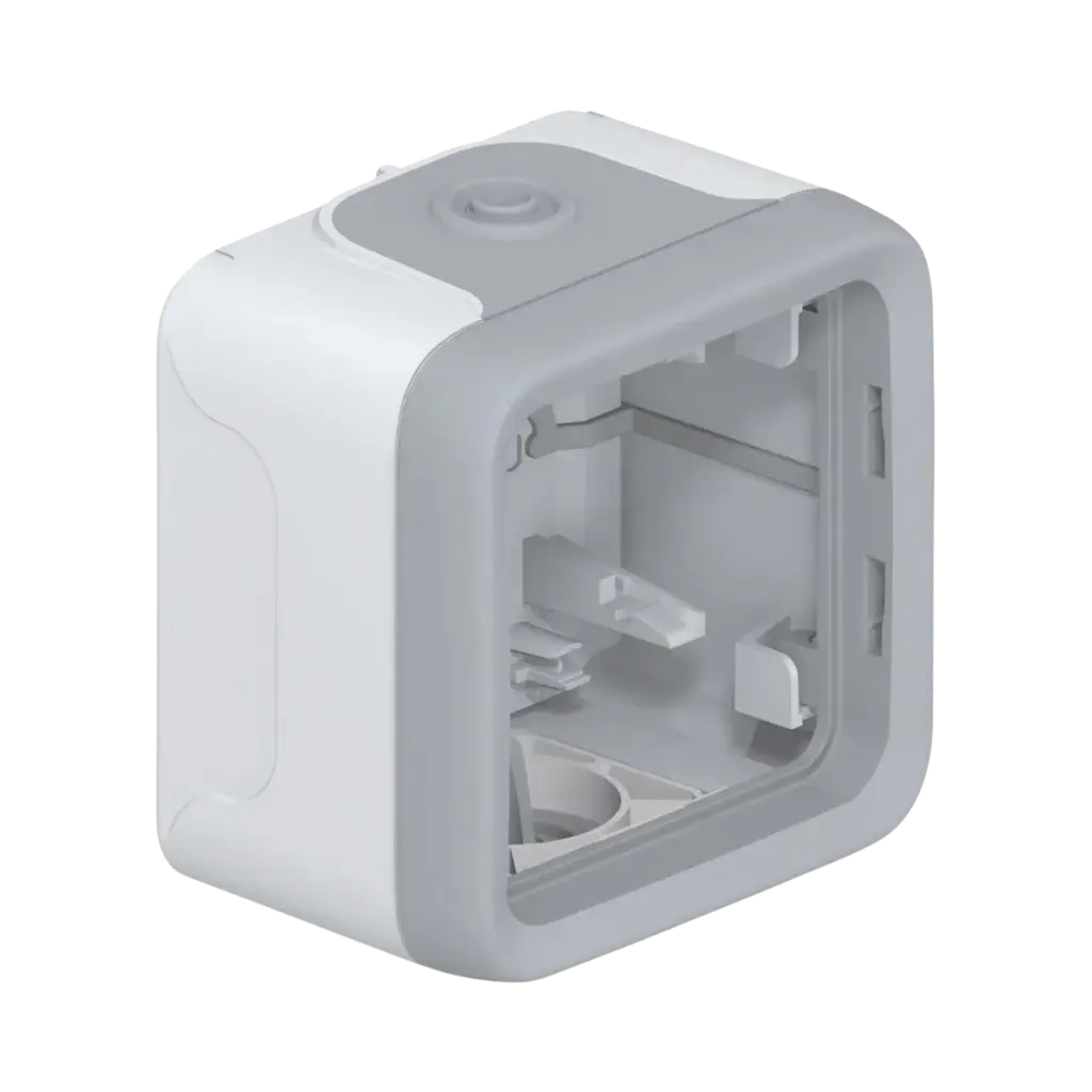 [069651] Legrand Plexo™ Surface Mounting Box Plexo IP 55, 1 Gang, With Membrane Glands, Grey
