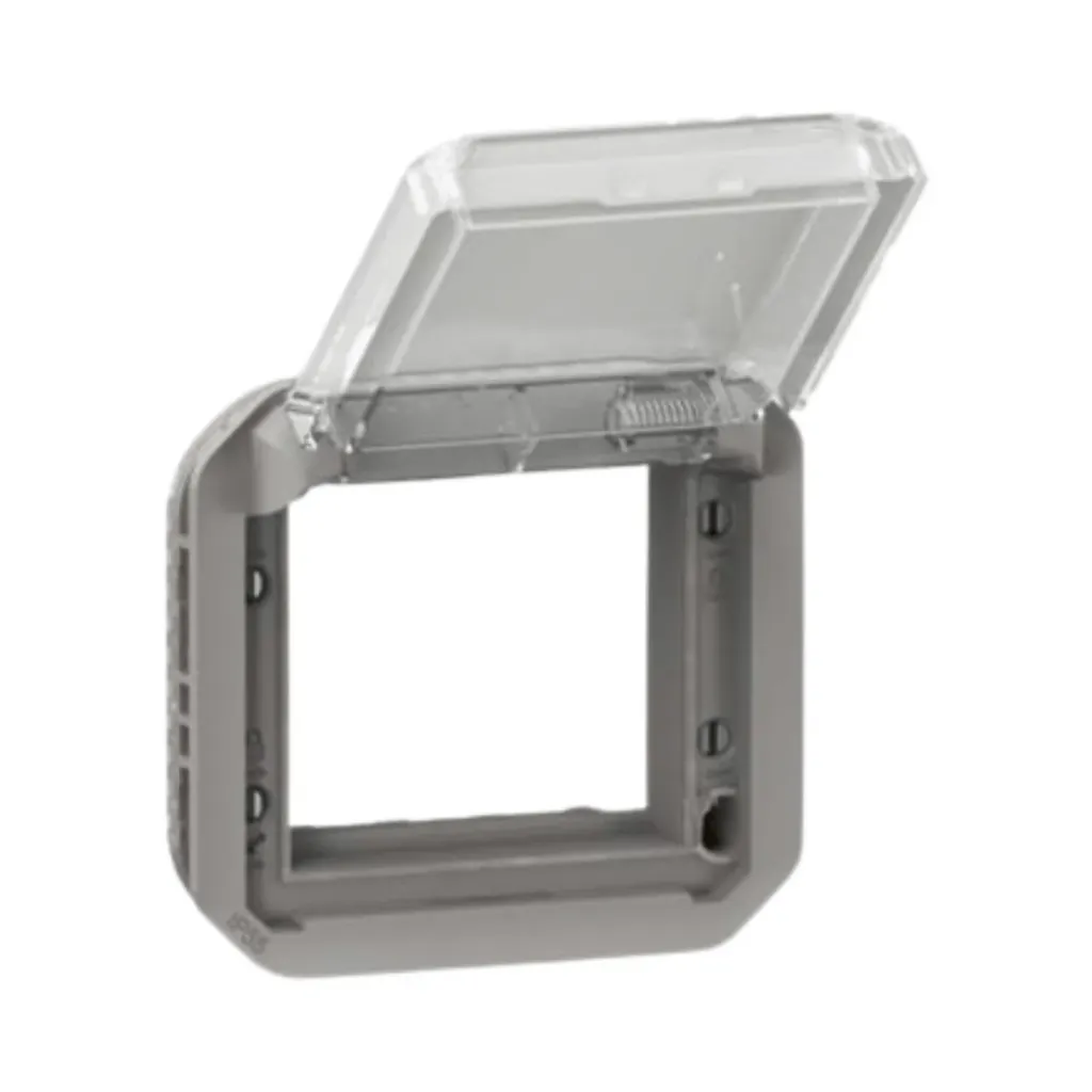 [069580] Legrand Plexo™ Mechanism Adaptor For 2 Module Arteor/Mosaic With Smoked Polycarbonate Flap - Grey