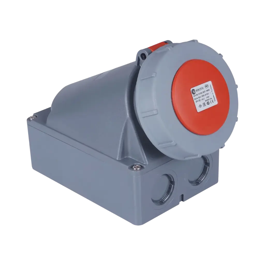 [3132-307-1600] TP Electric Surface Mount Socket Outlet 63A 4 Poles Ip67