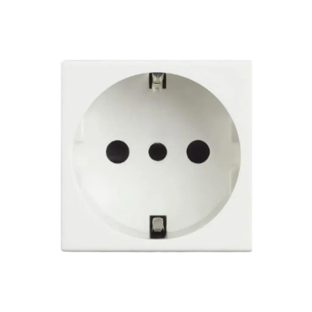 [BE4140W] Bticino German Standard Socket 2P+E 16 A - 127/250 Va.c. P31 Type - With Shutters For Child Protection., White Forma Max