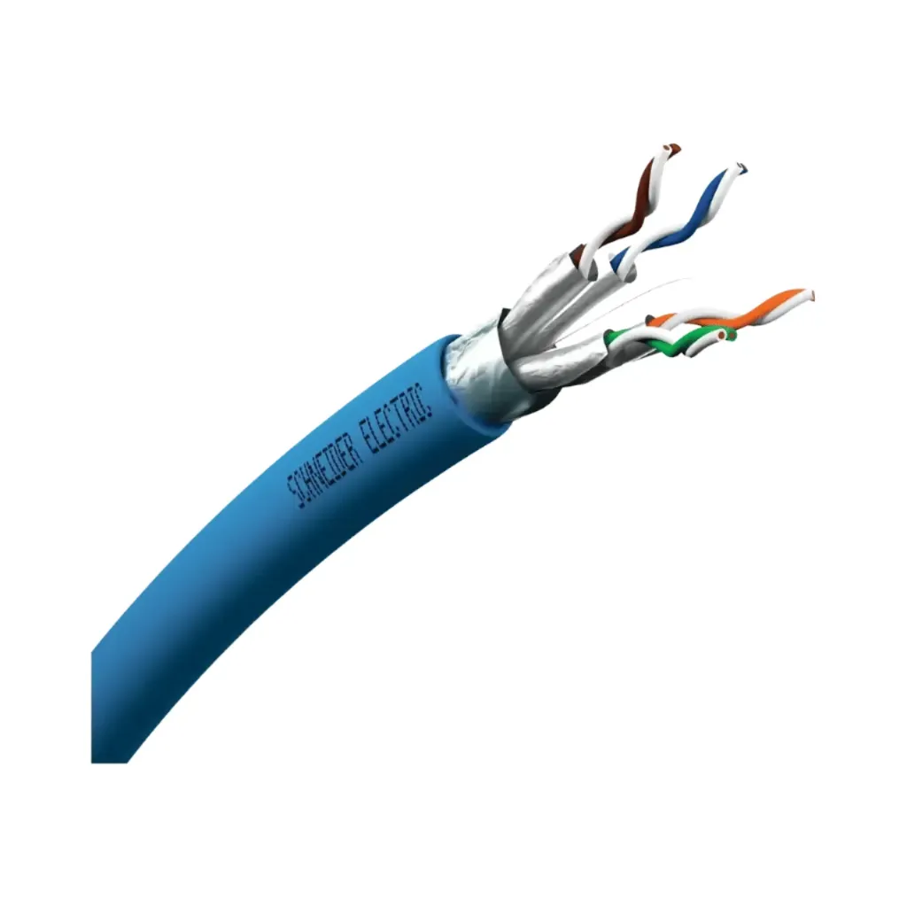 كابل شبكات Cat6A تردد 550 ميجا هرتز وحماية فائقة ضد التدخل الكهرومغناطيسى وغلاف مزدوج ضد الحرائق اكتاسى 500 متر شنايدر اليكتريك