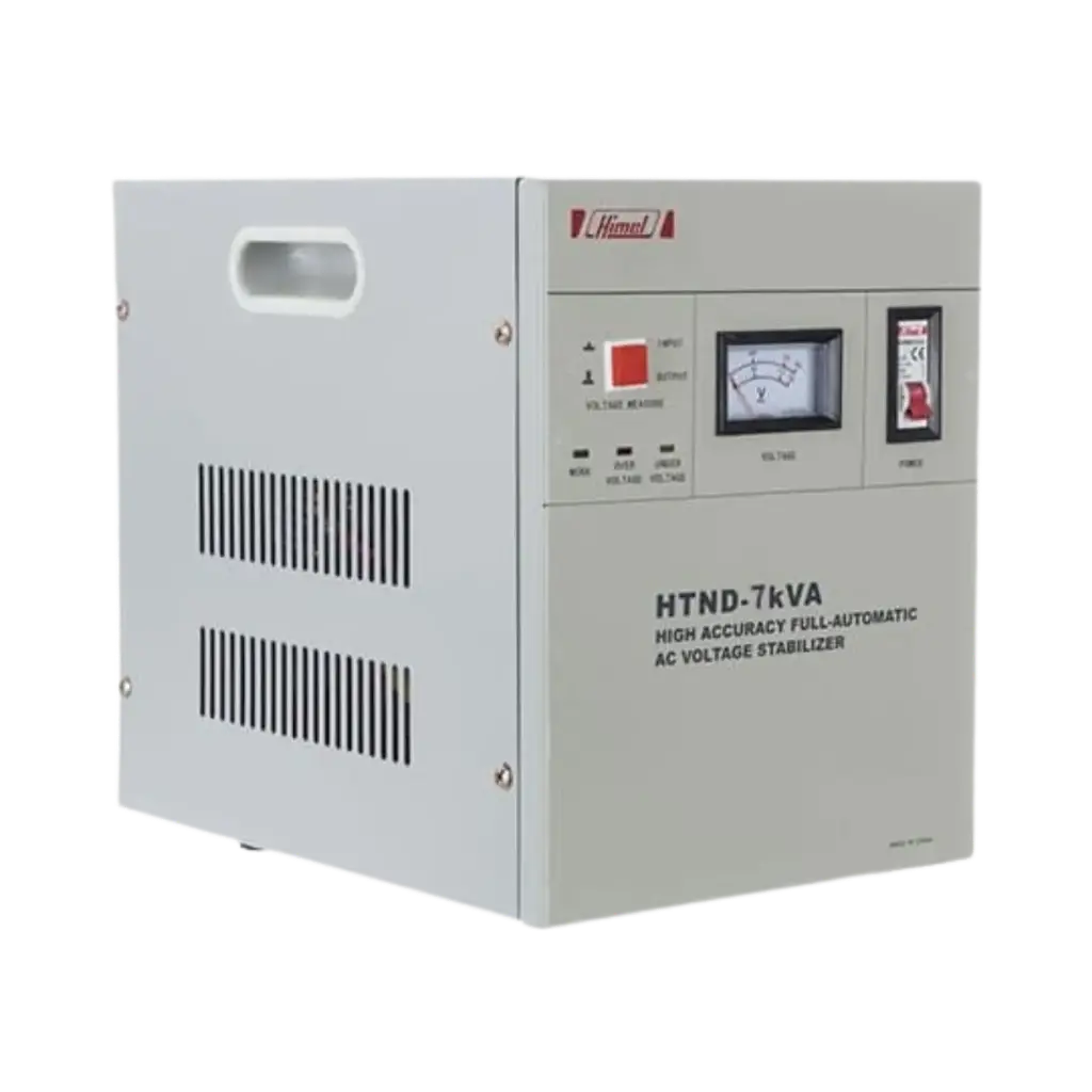 [HTND7H220WF] ستبلايزر مثبت تيار 7 كيلو فولت امبير مرحلة واحدة 230 فولت مزود بعداد ومروحه هيميل