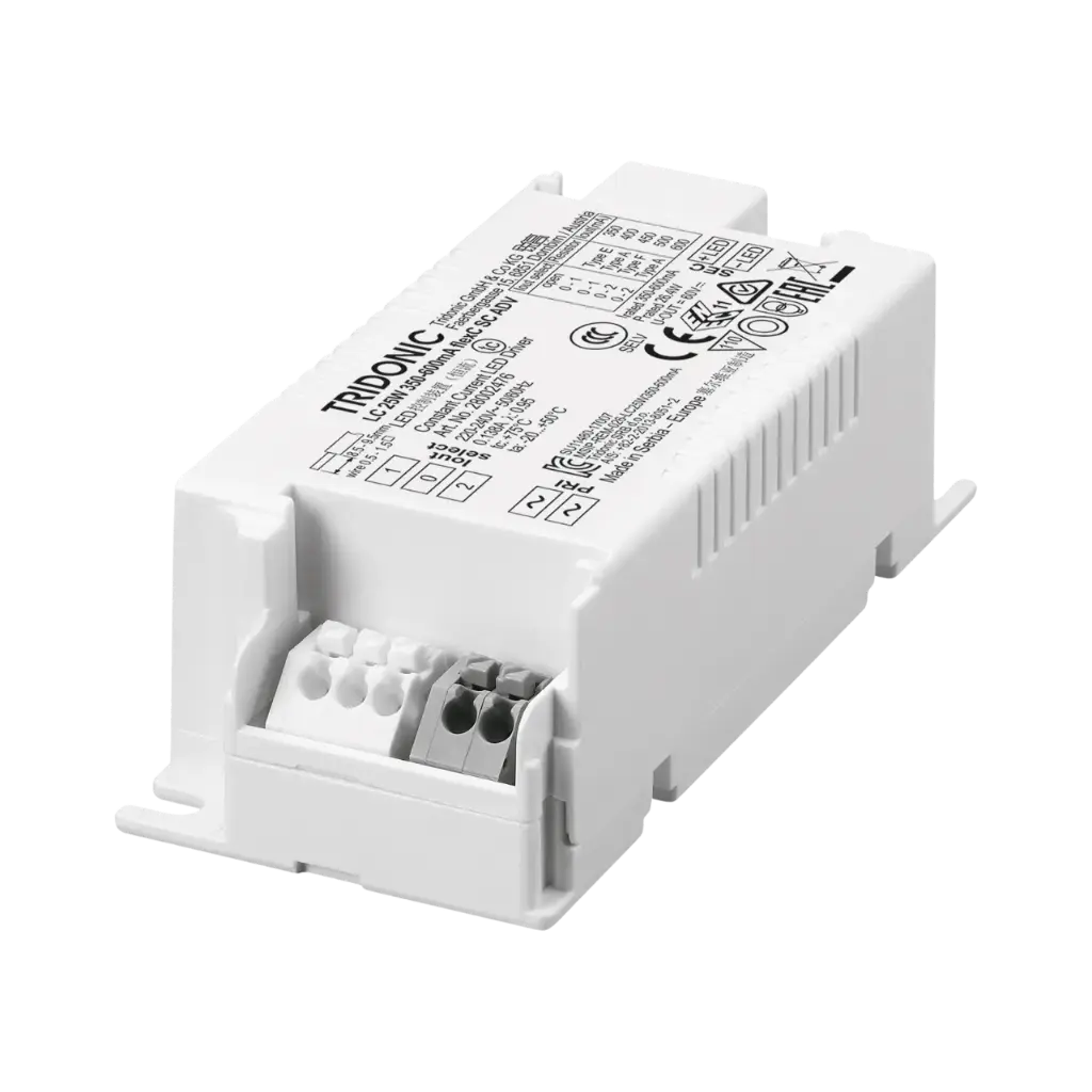 Tridonic Compact Non-Dimmable Constant Current LED Driver 350-600mA 25 W LED LC 25W 350-600mA flexC SC ADV (copy)