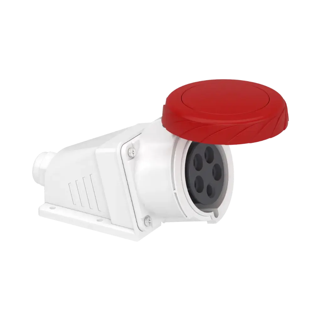 Schneider Electric PratiKa Socket  Screw Angled, 32A - 3P+N+E - 380...415 V AC - Wall 