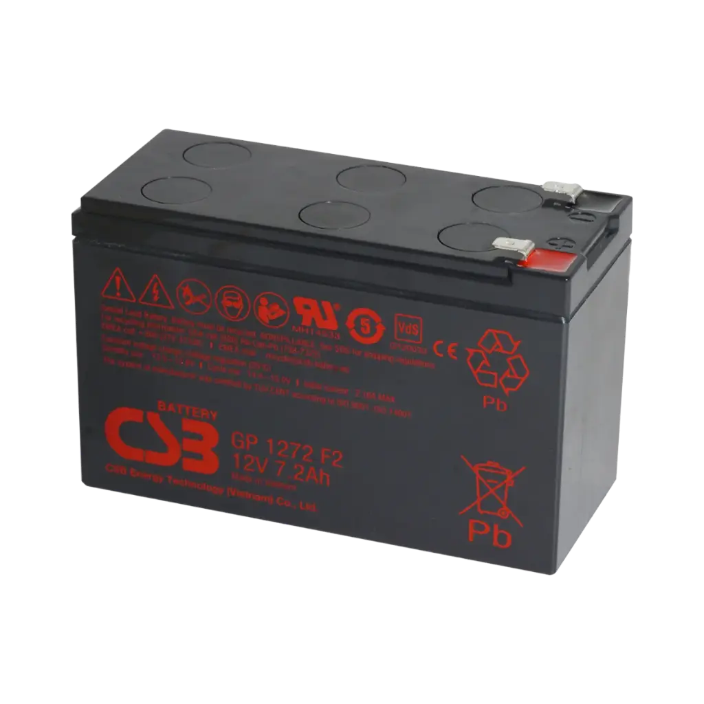 CSB Top Terminal Valve Regulated Lead Acid (VRLA) Battery 12v 7.2 Ah