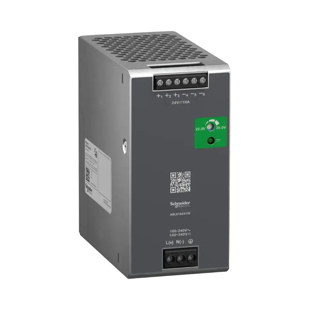 Schneider Electric Regulated Power Supply, 100 to 240V AC, 24V, 10A, Single Phase, Optimized 