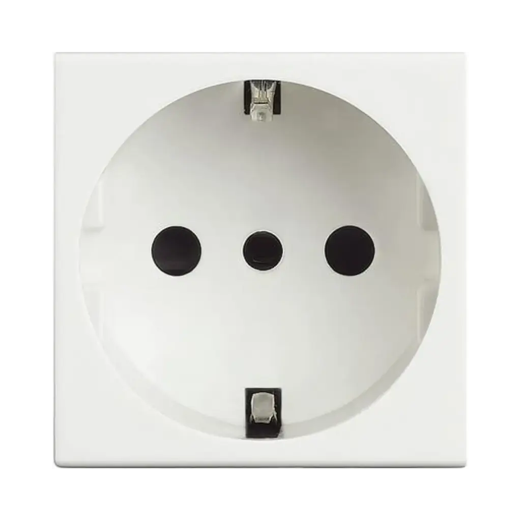 [D4140] Bticino German Standard Socket 2P+E 16 A 127/250 Va.c. P31 Type - With Shutters For Child Protection White, Solida