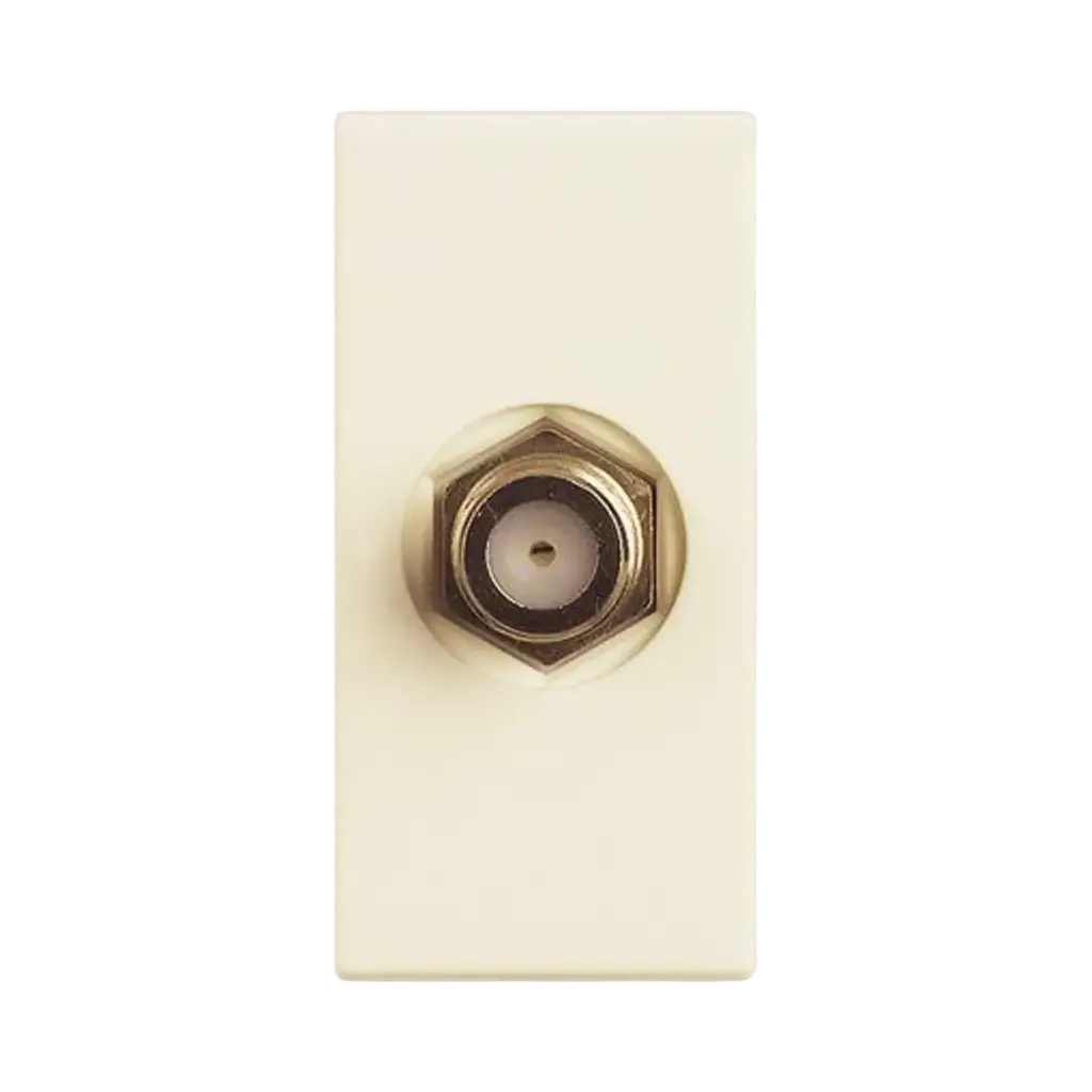 Bticino Type F TV Female Connector - 75 Ω Impedance - Screw Coupling - 1 Module Beige, Solida