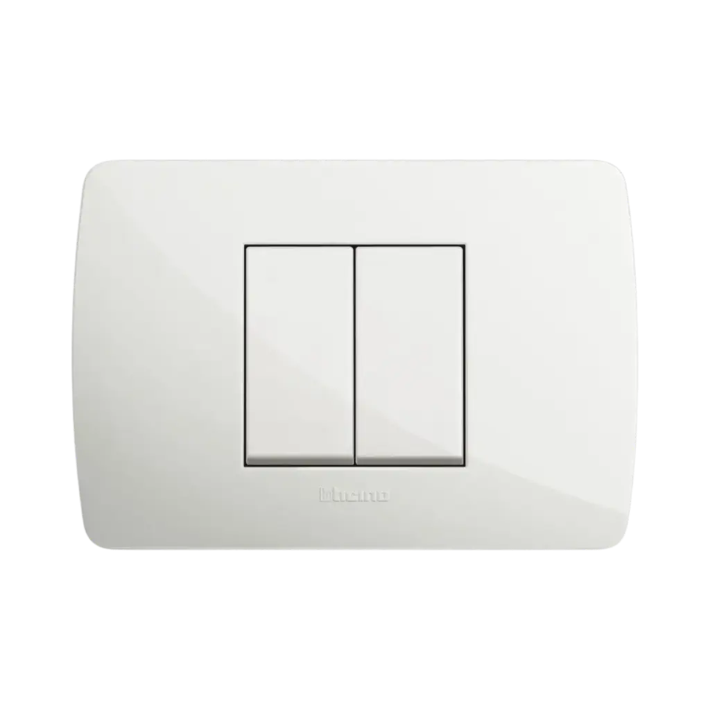 Bticino Cover Frame,1 Gang, 2 Modules, White Solida