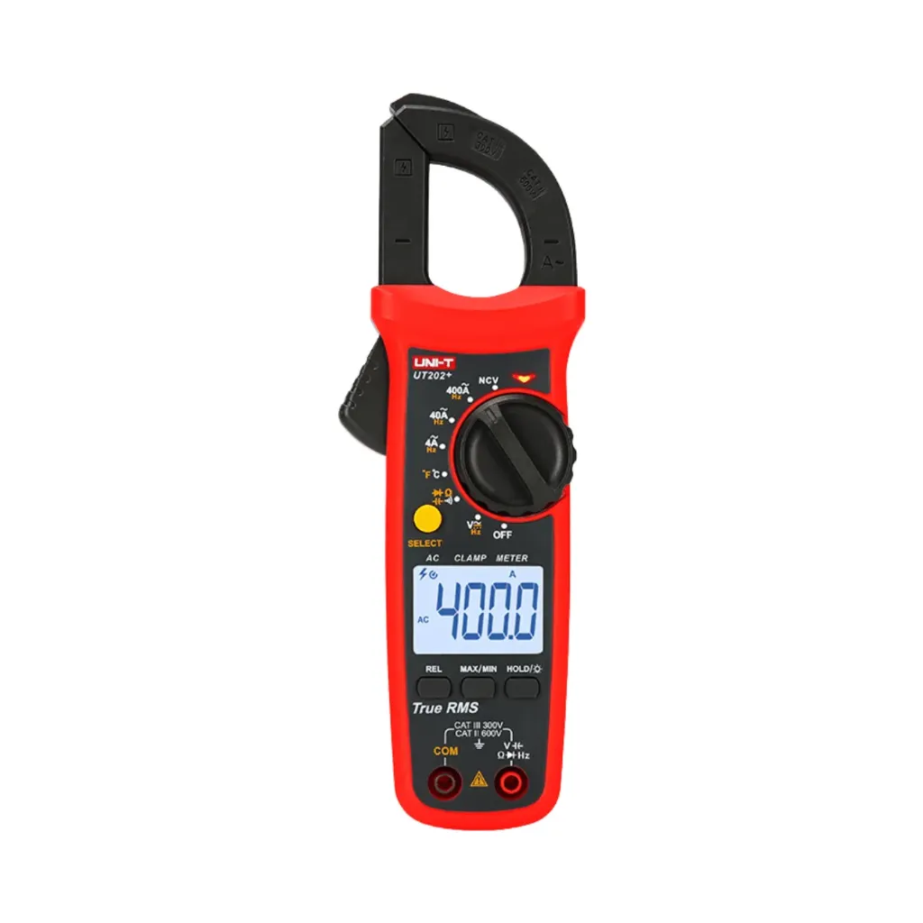 [UT202ِ+] Uni-T Digital Clamp Meter 400A AC/DC True RMS, Resistance, Capacitance and Tempreature UT202+