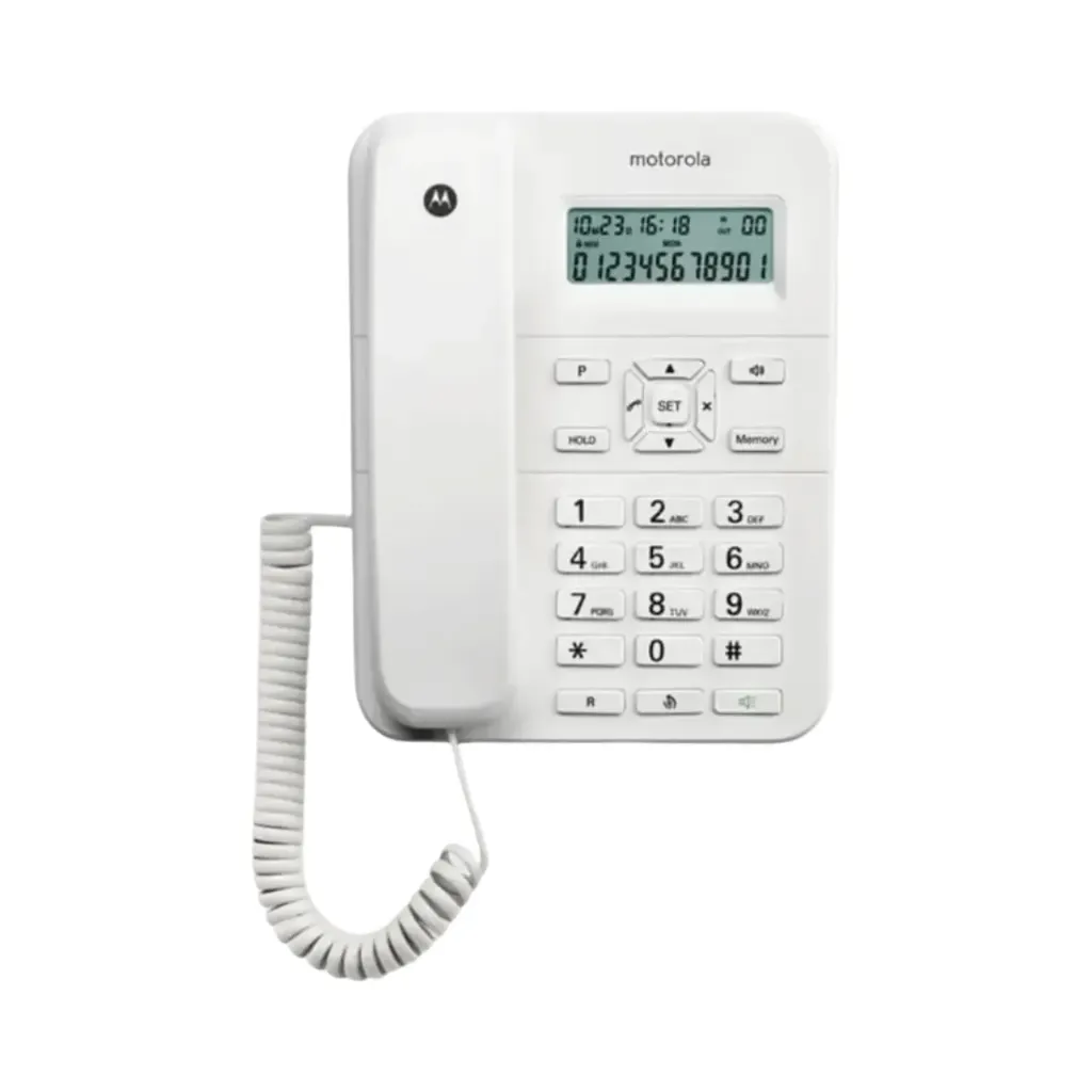 Motorola Corded Telephone, A Large Display With Caller ID, White
