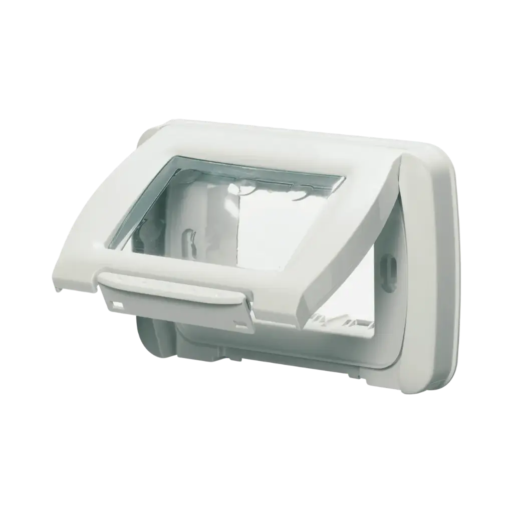 Gewiss Watertight Plate, Self-Supporting 3 Gang Cloud White IP55 Plate Top System