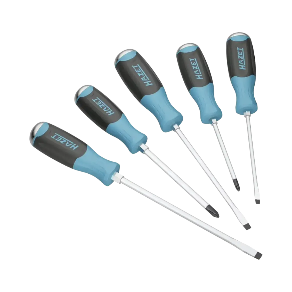 Hazet Screwdriver 5-Pieces 0.8 x 4.5-1.2 x 7 PH1-PH2 ∙ Cross Recess Profile PH Slot Profile 