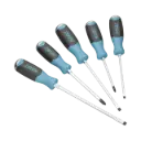 Hazet Screwdriver 5-Pieces 0.8 x 4.5-1.2 x 7 PH1-PH2 ∙ Cross Recess Profile PH Slot Profile 