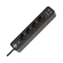 Brennenstuhl Ecolor Power Strip 4-Fold + 2 USB Charging Sockets (Power Strip USB With Switch and 1.5m Cable)
