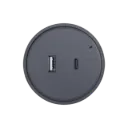 فينوس بريزة USB + USB Type C بلمبة اشارة للتراك سوكت لون اسود H/USB/C/WA/20GM