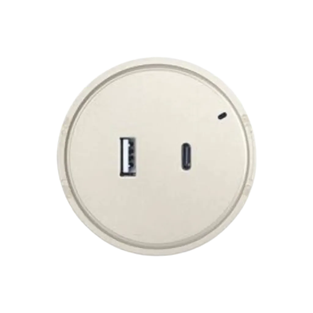 فينوس بريزة USB + USB Type C بلمبة اشارة للتراك سوكت لون دهبى3G/USB/C/WA/20G