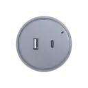 فينوس بريزة USB + USB Type C بلمبة اشارة للتراك سوكت لون رمادى DS/USB/C/WA/20G