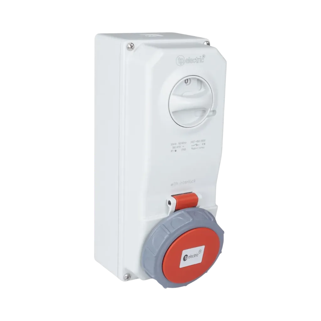 TP Electric Switched Interlocked Socket 32A 5P IP67