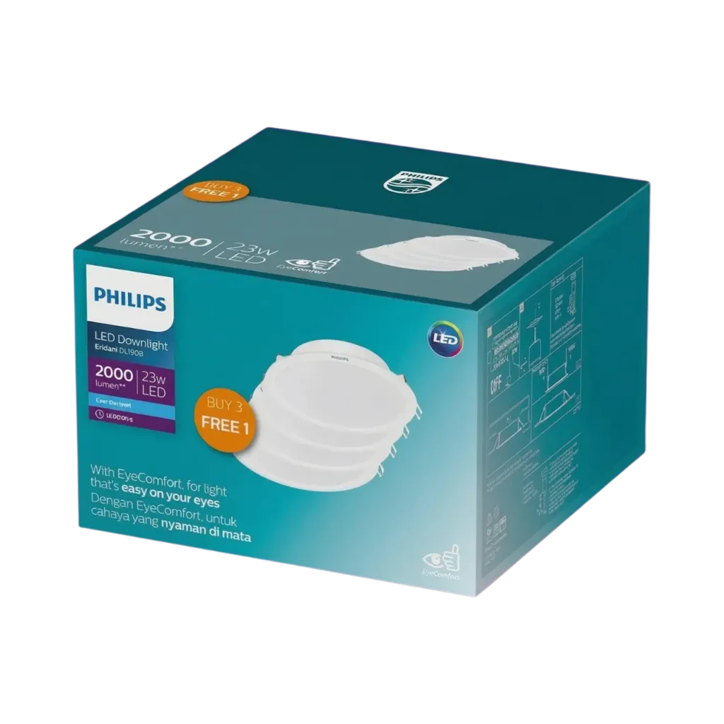 Philips Led Downlight Eridani DL190B 23w 2000 Lumen Cool Daylight - Buy 3 Get 1 Free