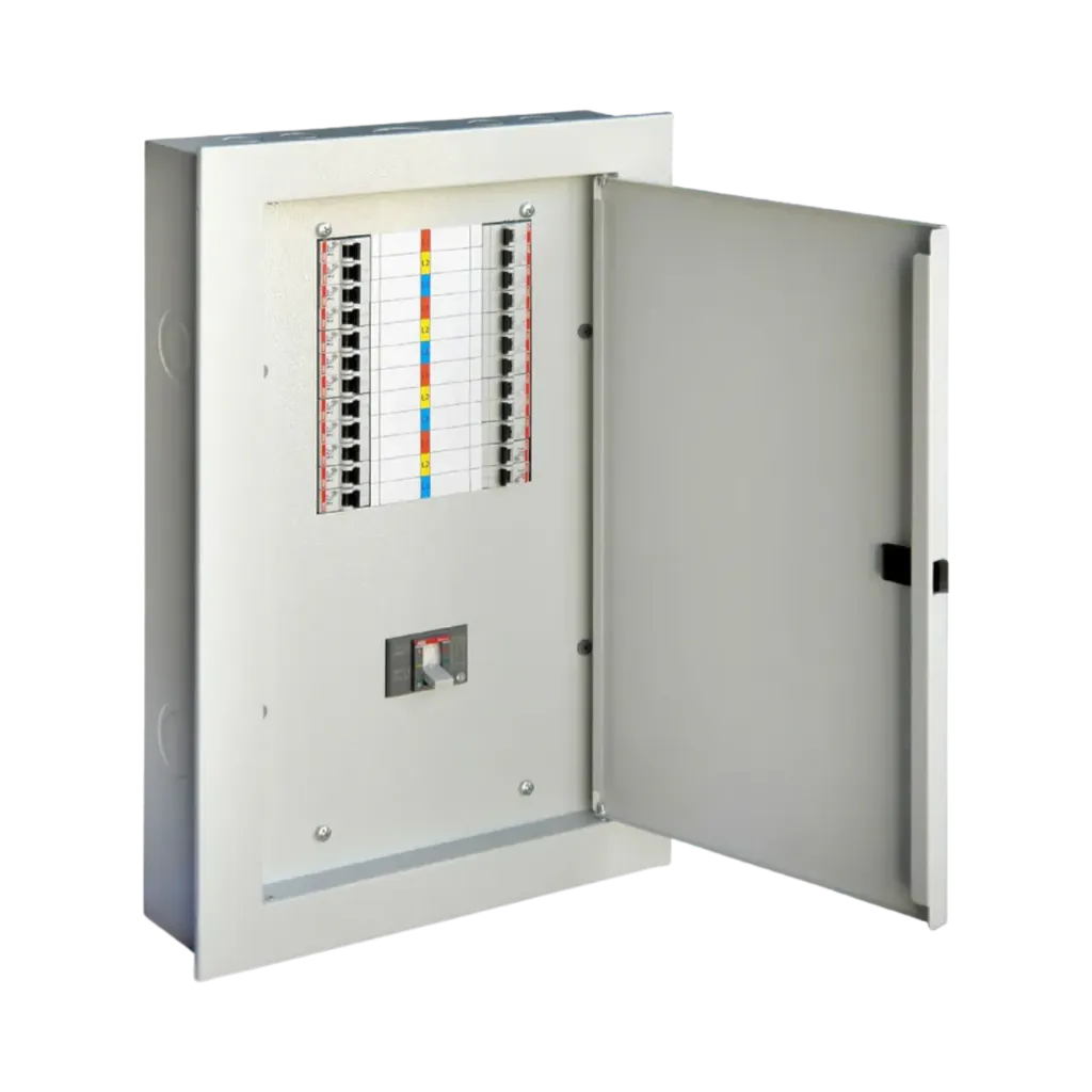 ABB EMCX16-W308F - Minicenter Distribution Board, 08 way, 160A, Flush, Plain, With Busbar
