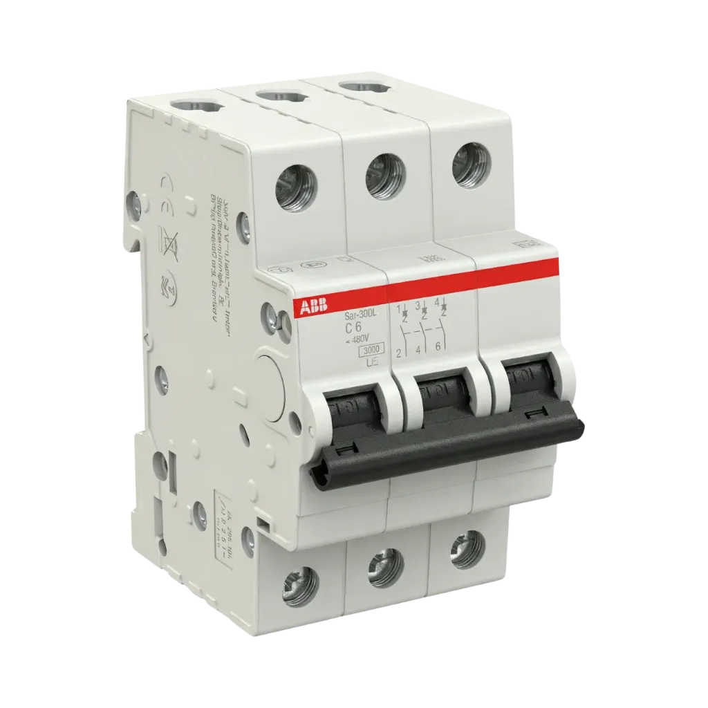 [2CDS243001R0634] ABB Miniature Circuit Breaker, SH203L-C63, 3P 63A C (AC) 4.5 kA