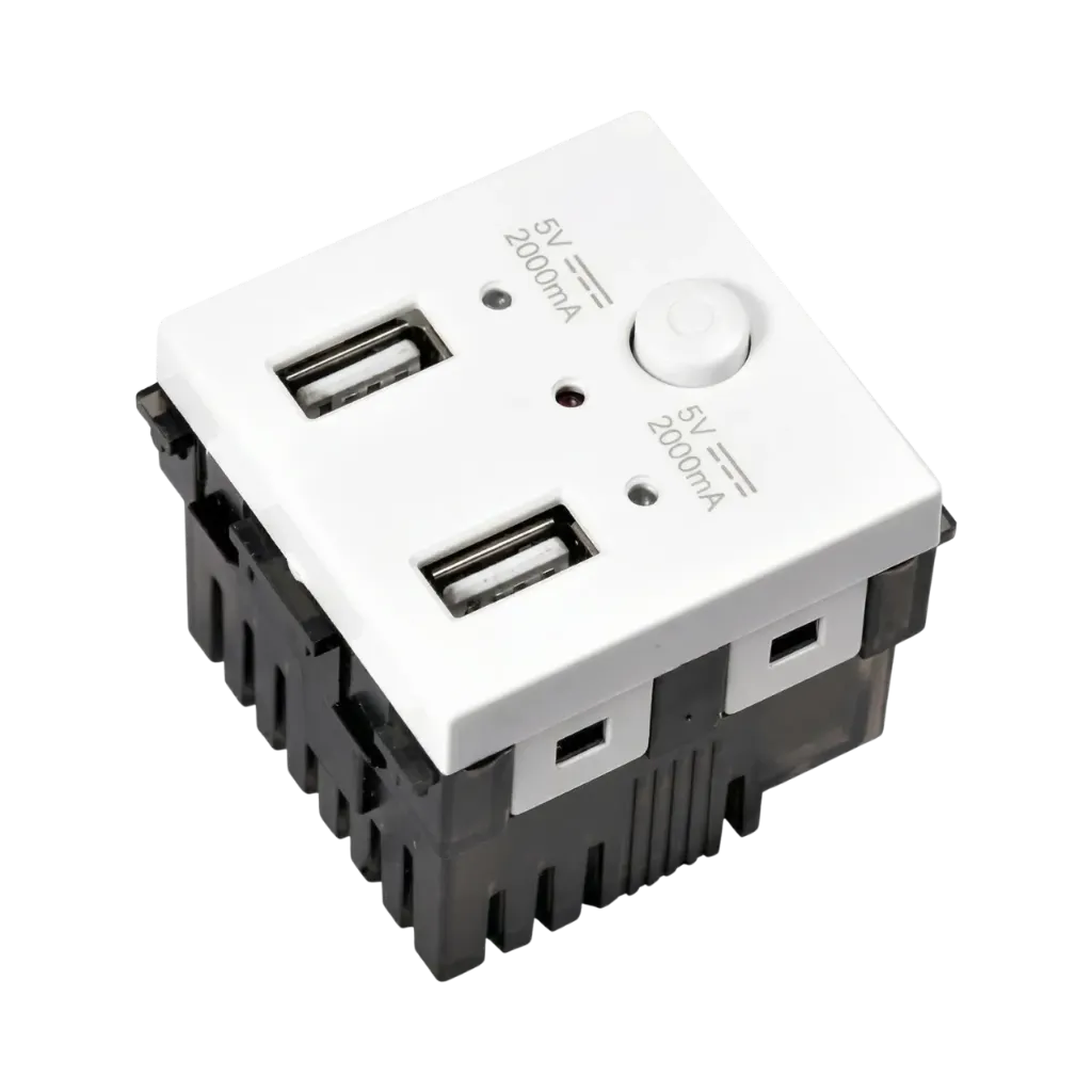Venus Double USB Socket 2 Am White J venus
