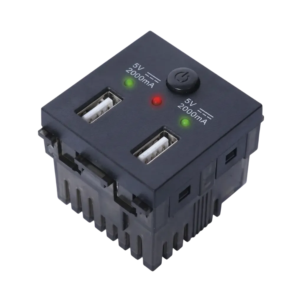 Venus Double USB Socket 2 Am Black J venus