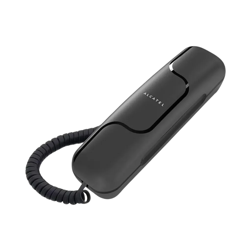 Alcatel T02 Ultra-Compact Slim Corded Phone, Wall Mountable - Black
