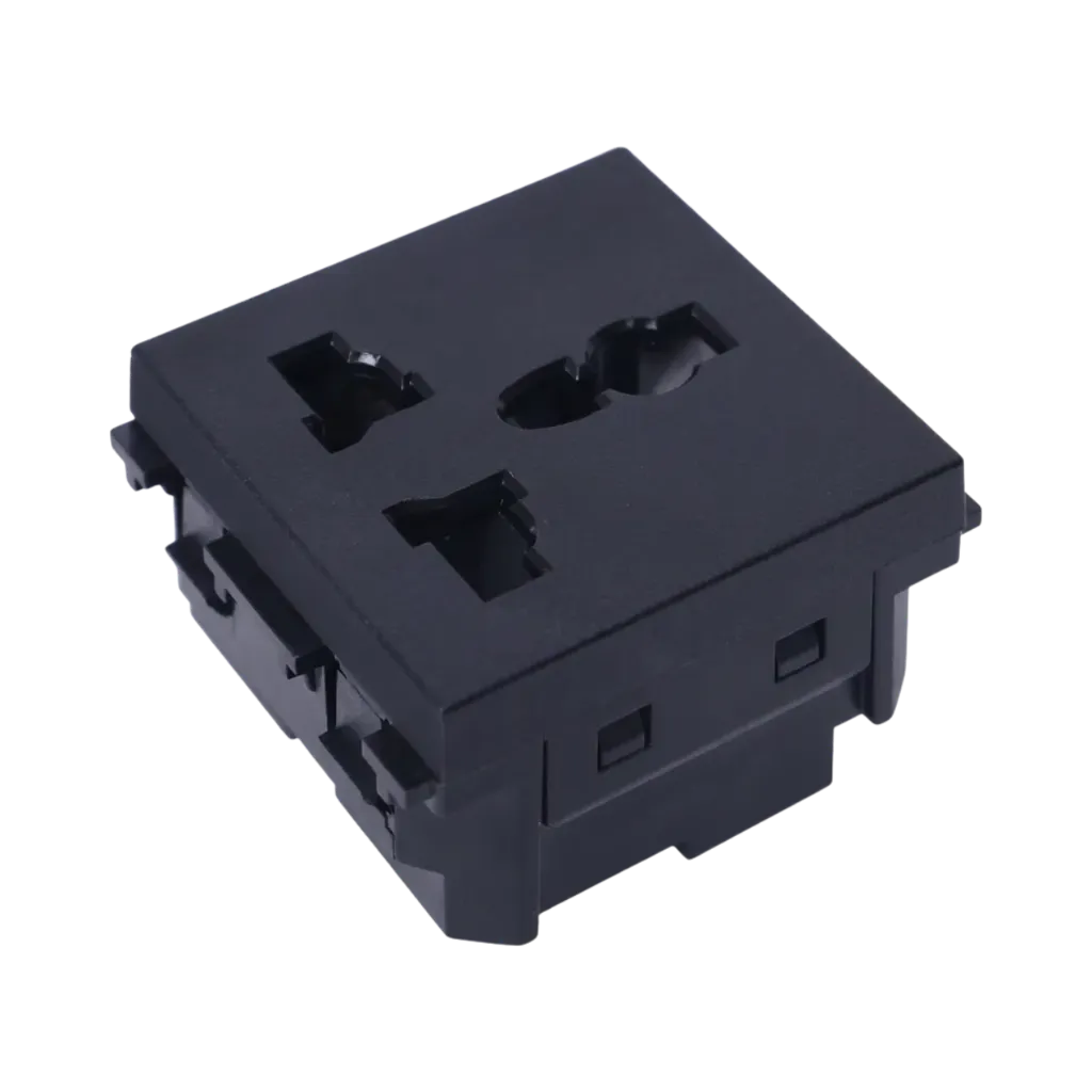 Venus Universal Socket With Earth J-Venus Black J16ES