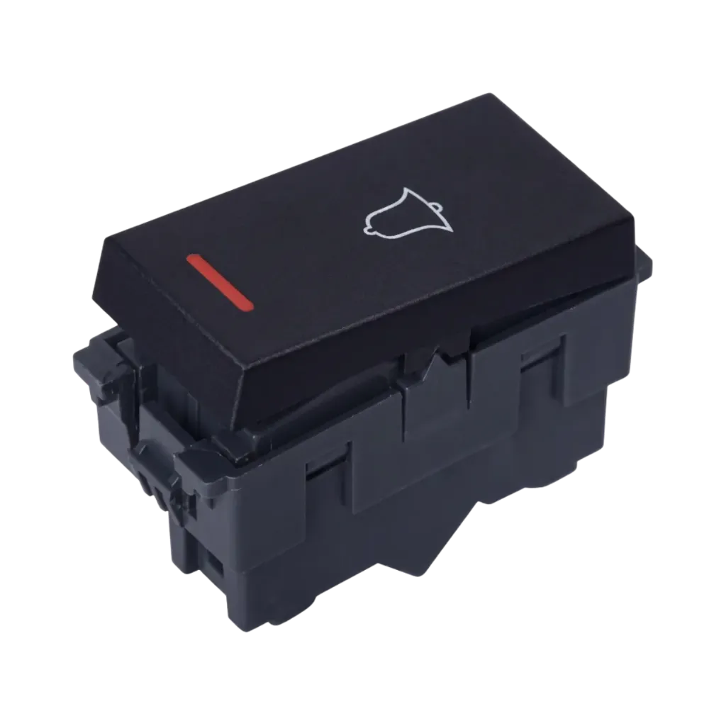 Venus J-Series Flat Doorbell Push Button - Black J97.3