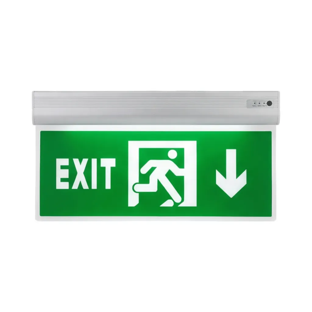 LED Emergency Maintained Exit Sign 3 Hours 3 Watt IP20 Down Direction