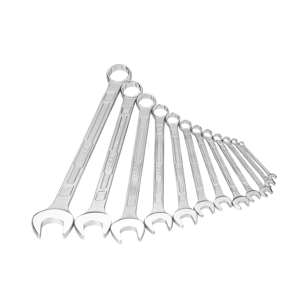 Hazet Combination Wrench Set Outside 12 Point Profile ∙ 1⁄4-1,5⁄16, 9 Pieces