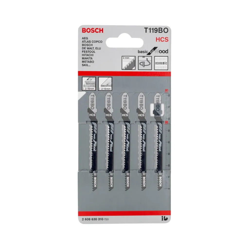 [2608630310] طقم سلاح منشار اركت للخشب 5 قطع 83 مم T119BO HCS  بوش
