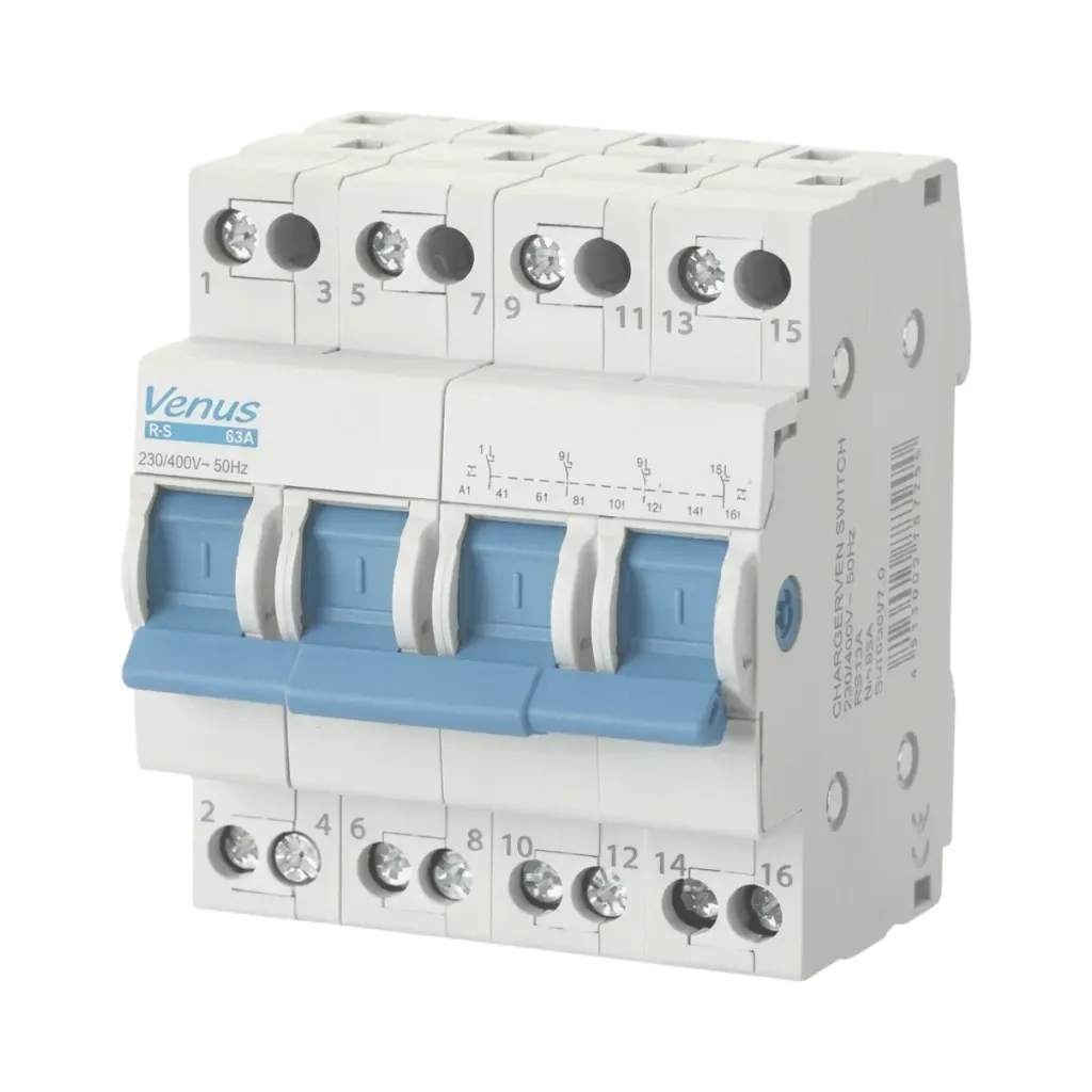 [150041] Venus Centre Off Modular Changeover Switch with Top Common Point 4 Poles 50A