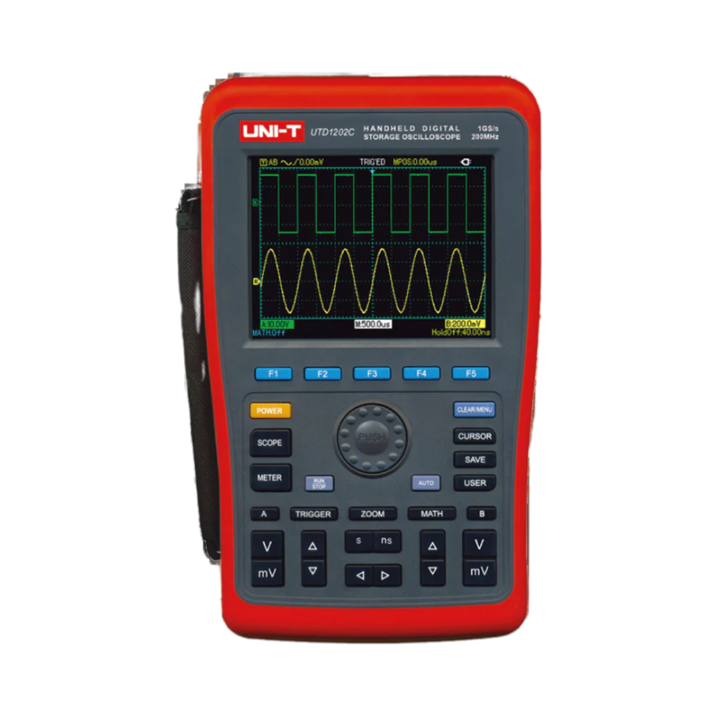 [UTD1102C] Uni-T Handheld Oscilloscope 100 MHz 2 Channels 7,5kpts, 500MSa/s  5,7 inches TFL LCD